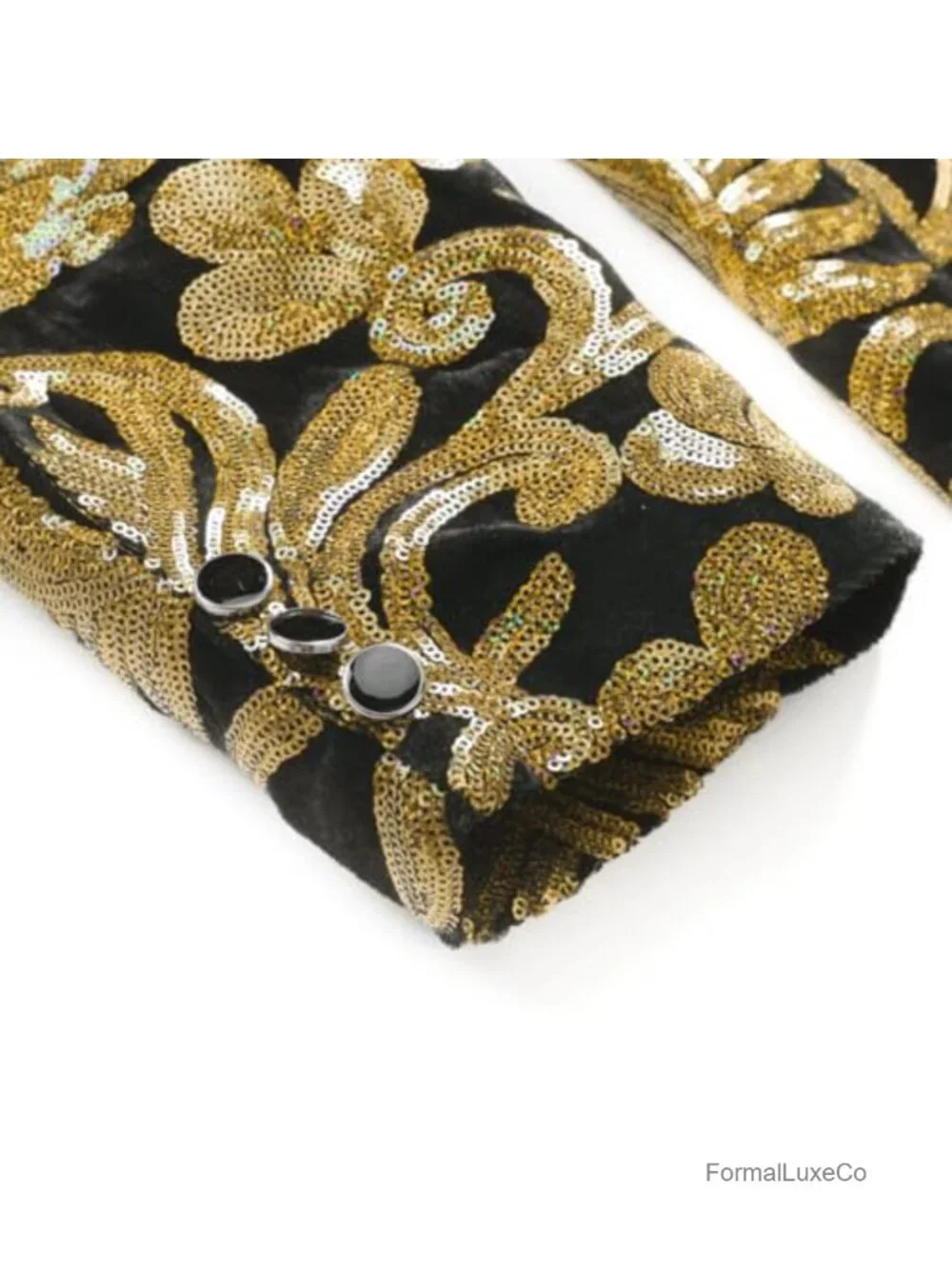 Men's Velvet Sequin Blazer Slim Fit Shawl Collar 1-Button Tuxedo Jacket Party